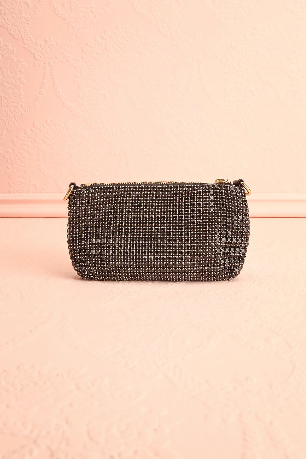 A La Brunante Black | Crystal Clutch Bag