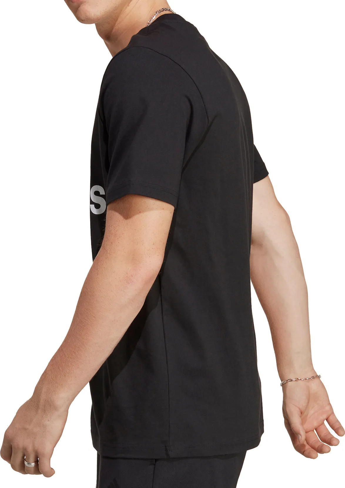 adidas Essentials Big Logo Short Sleeve Mens Top - Black