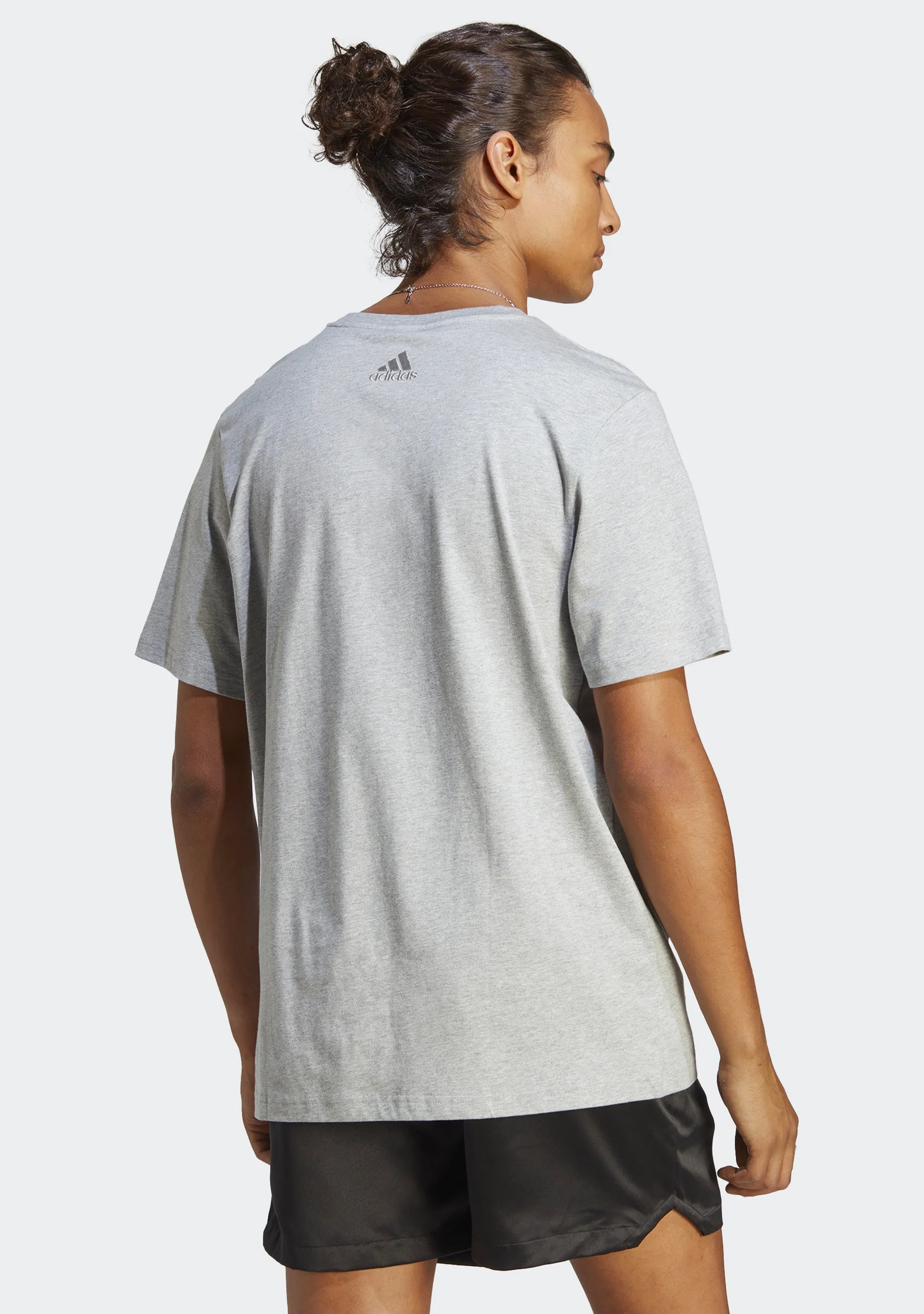 Adidas Men's Essentials Single Jersey Big Logo Tee Gray <br> IC9350