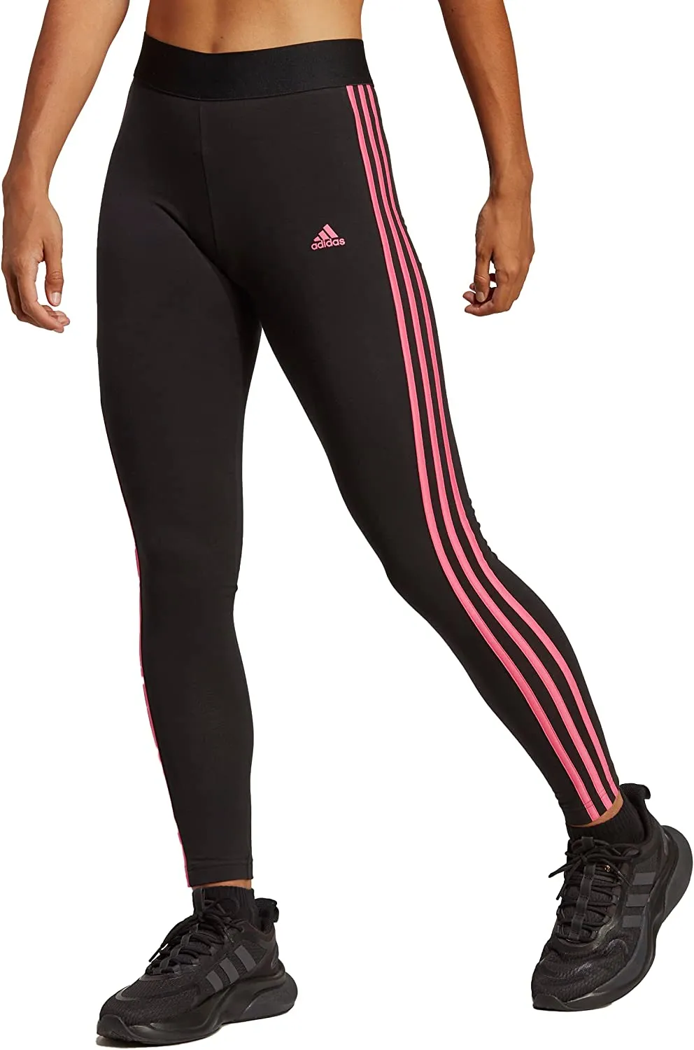 adidas - Women - Essentials High Waist Leggings - Black/Magenta