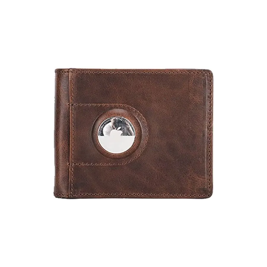 AlliChic Cowhide Short Zipper Clutch Wallet