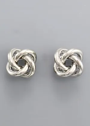 Athena Eternity Knot Earrings- Silver