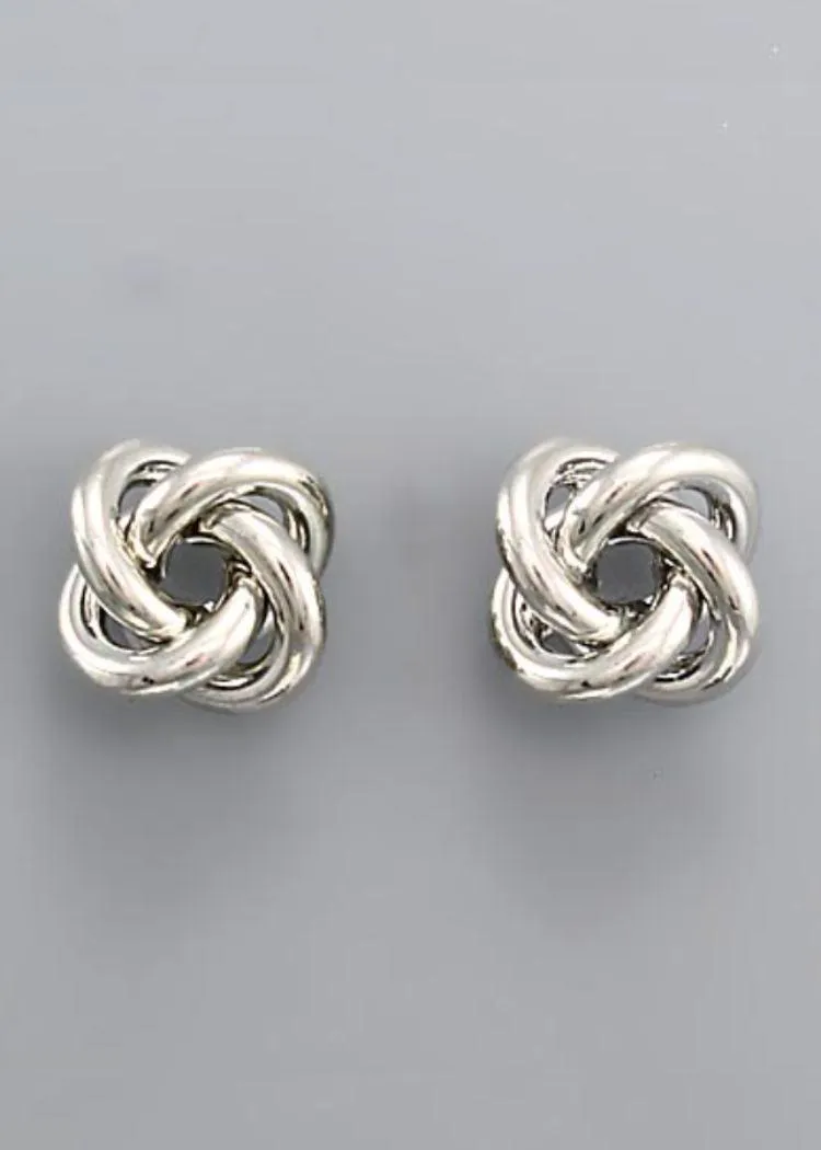 Athena Eternity Knot Earrings- Silver