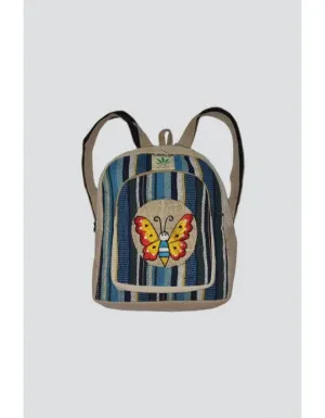 Backpack - Blue Stripe Butterfly