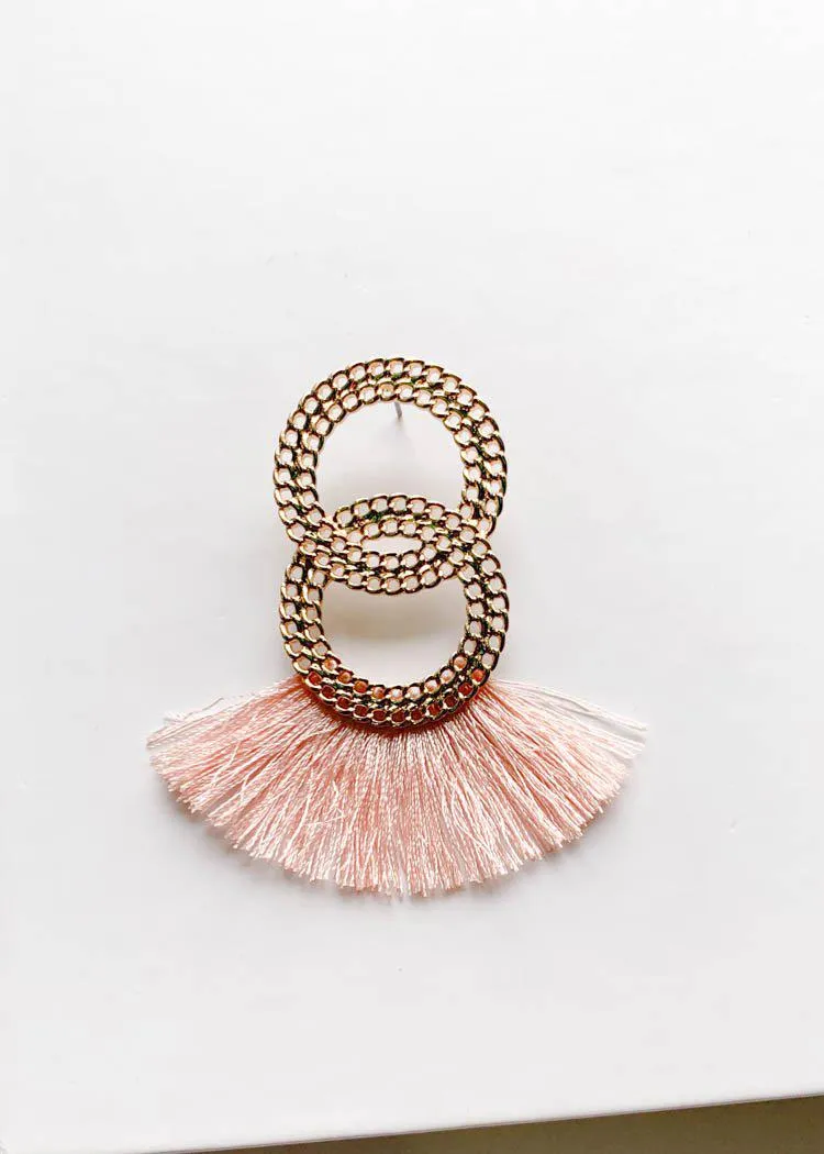 Basin Double Circle Fringe Drop - Pink