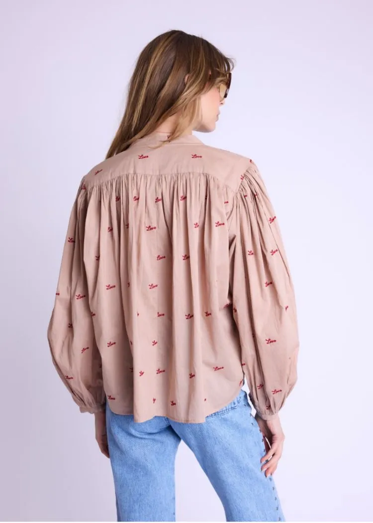 Berenice Country Love Embroidery Shirt