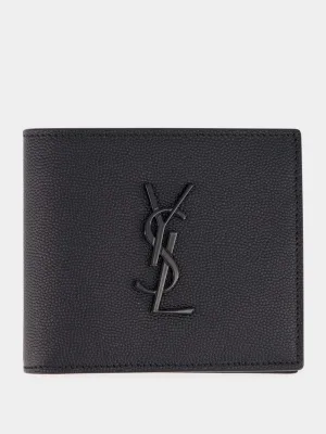 Black Grain Leather Cassandre Wallet