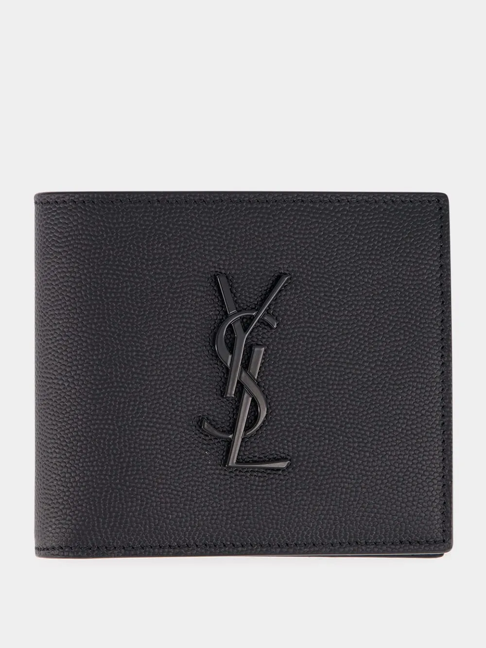 Black Grain Leather Cassandre Wallet