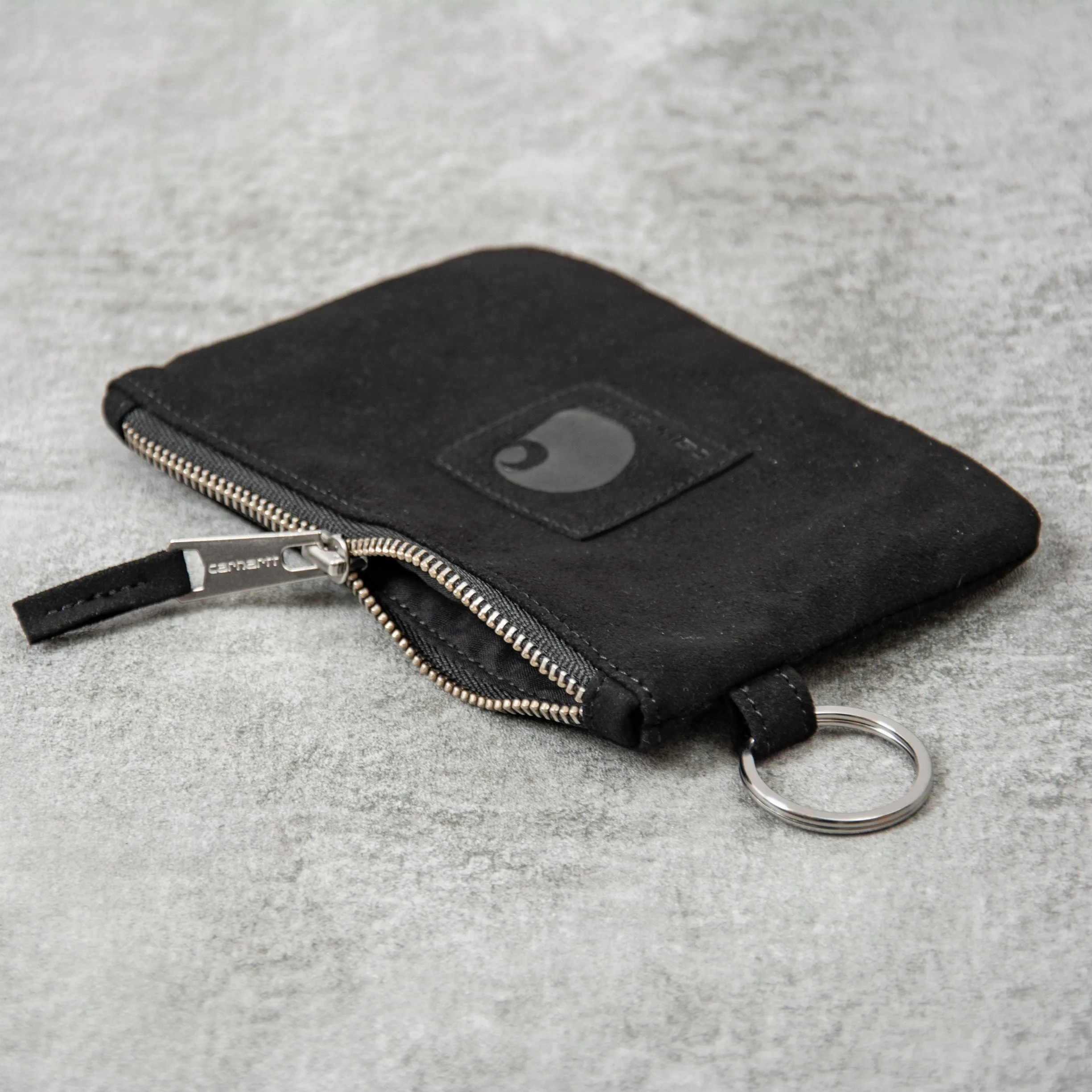 Carhartt WIP Suede Zip Wallet - Black