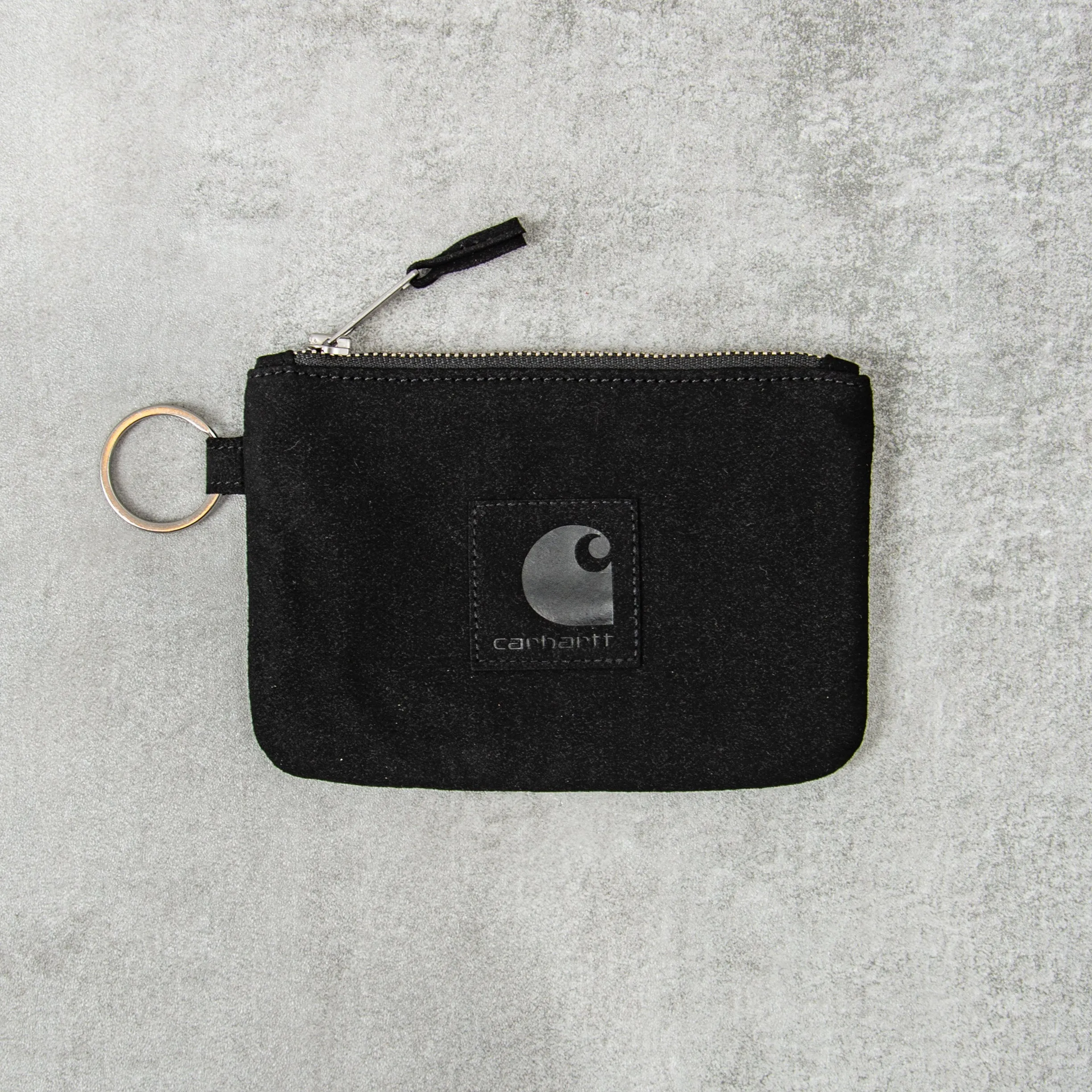 Carhartt WIP Suede Zip Wallet - Black