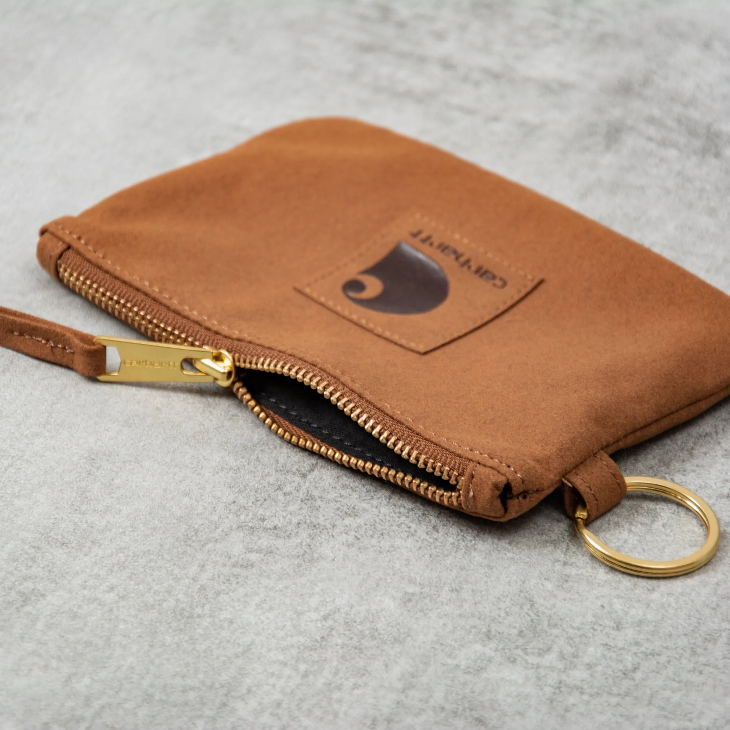 Carhartt WIP Suede Zip Wallet - Hamilton Brown