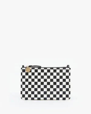 Clare V. - Wallet Clutch with Tabs in Cream Goat with Black Checkers