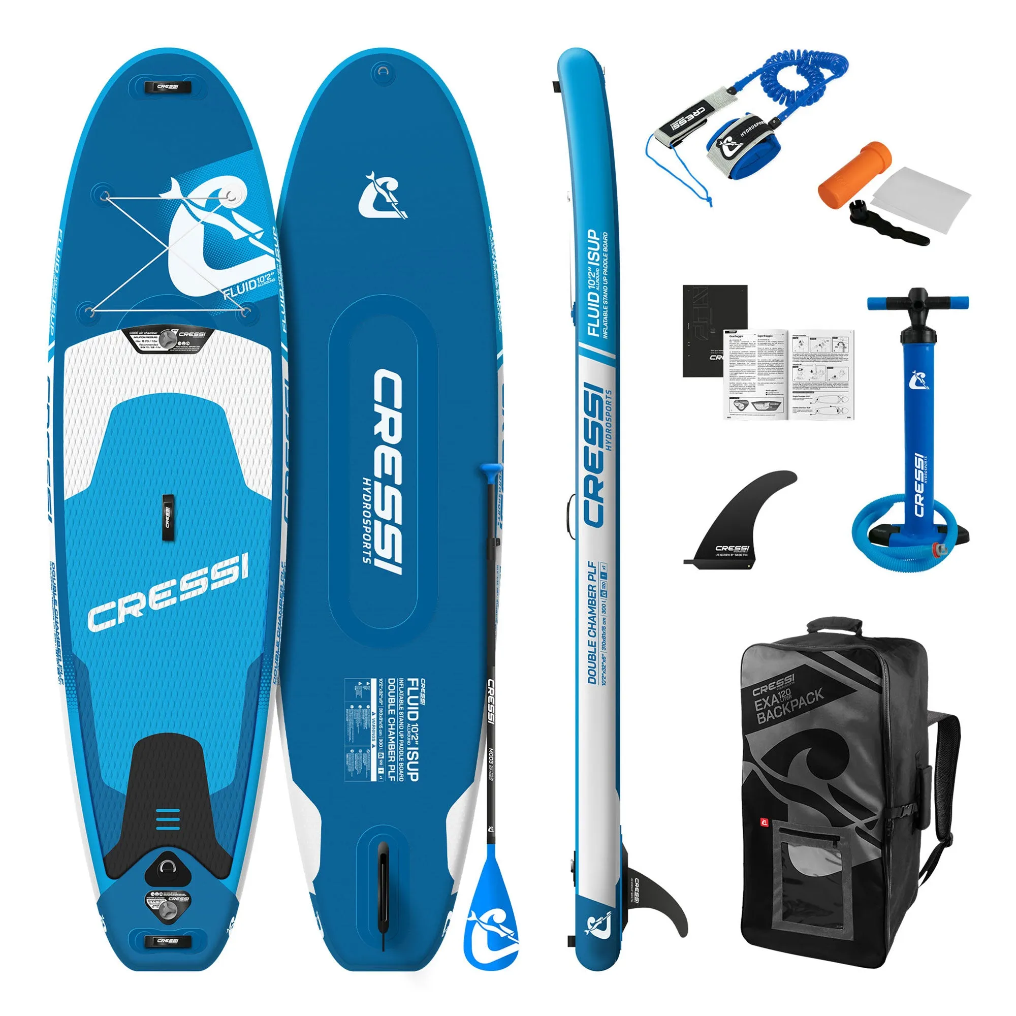 Cressi Fluid iSUP Set White/Blue 10'2'' / 310 cm