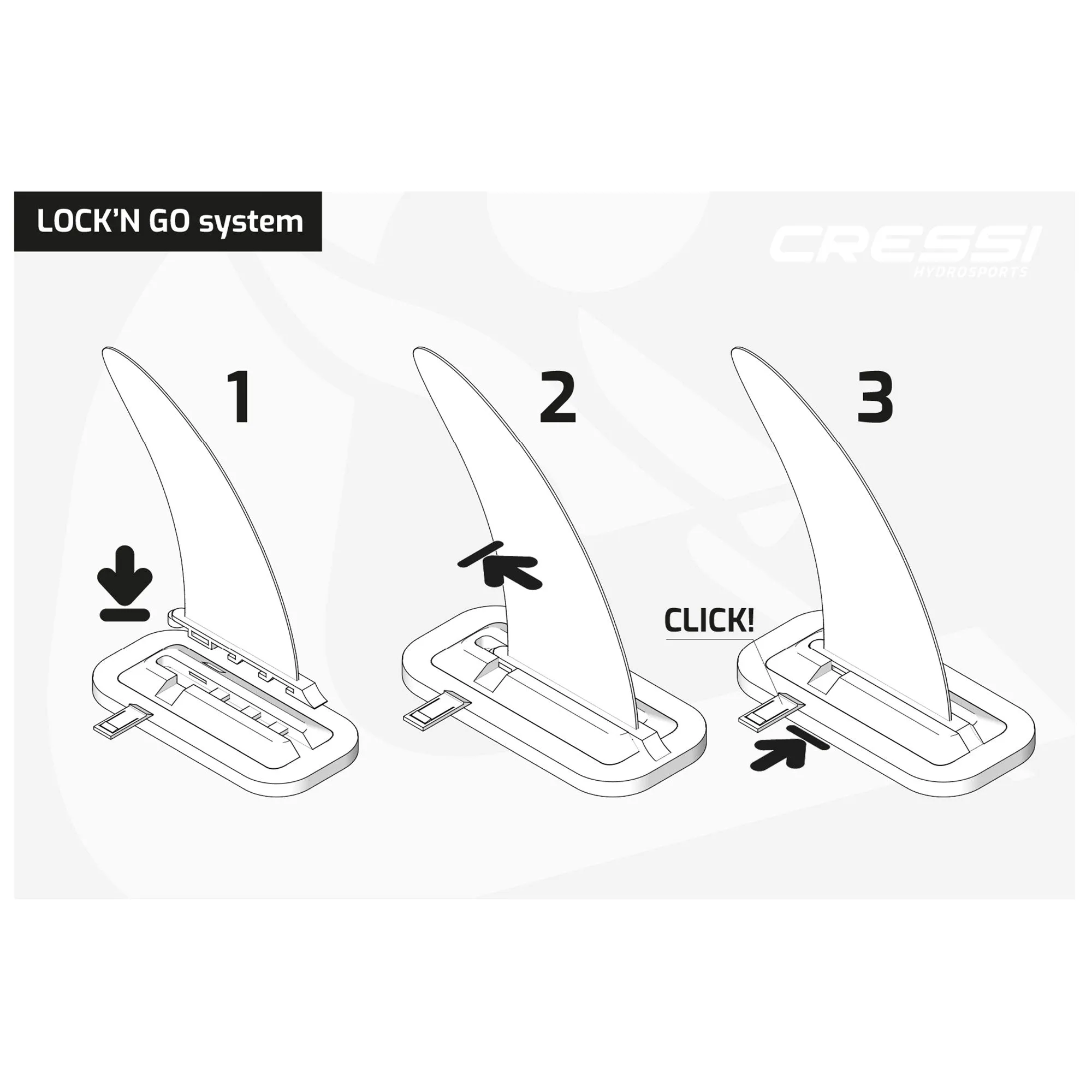 Cressi Mini Lock 'n Go Skeg Fin 8''