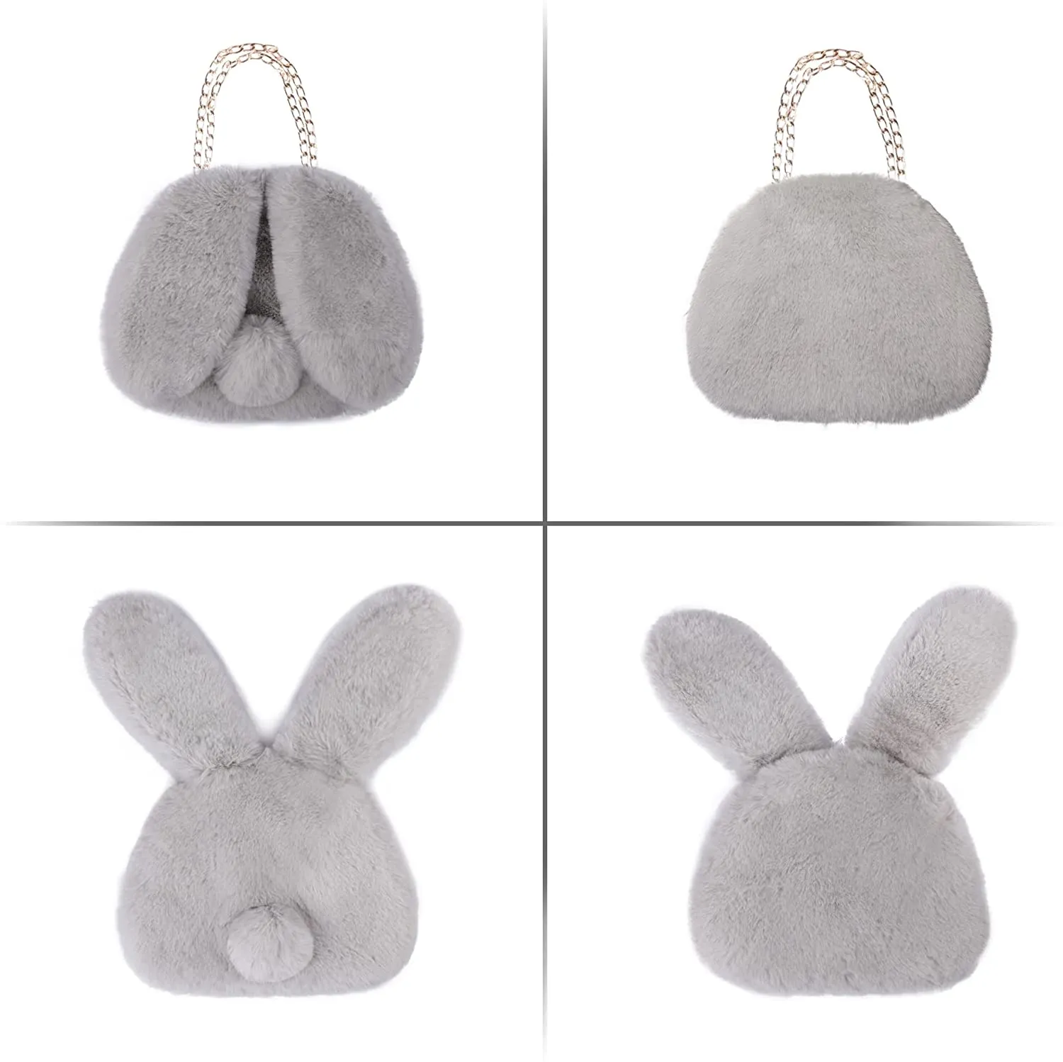 Crossbody Bags for Women Faux Fur Bunny Shoulder Bag Small Cute Purse for Girls