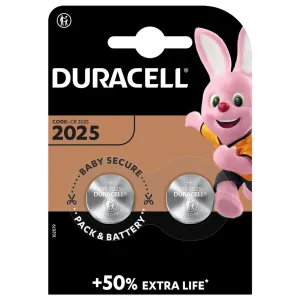 Duracell DL2025 Batteries CR2025 (2 Pack)