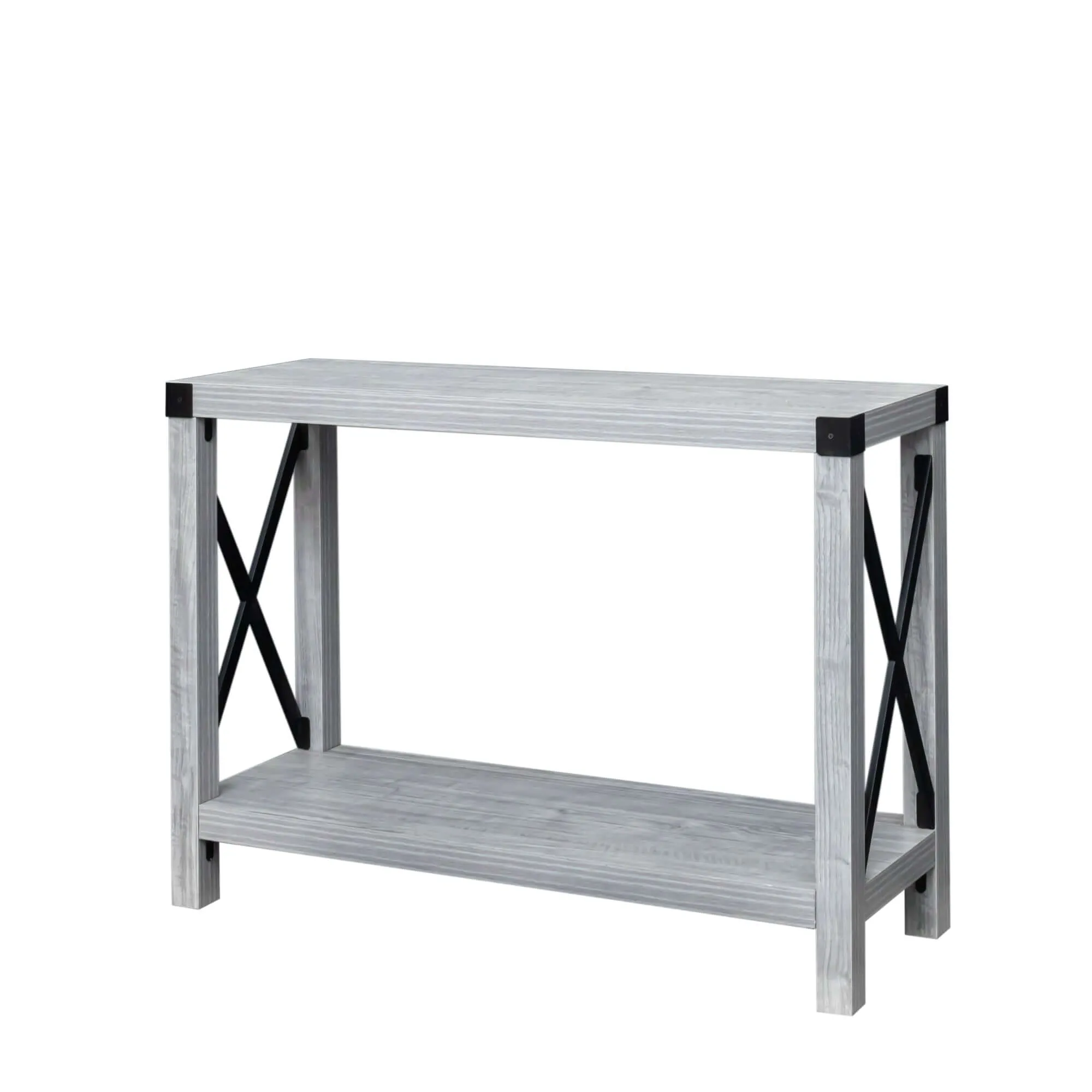 Elegant 43.3" Plaid Grey Oak Console Table | Chic Design