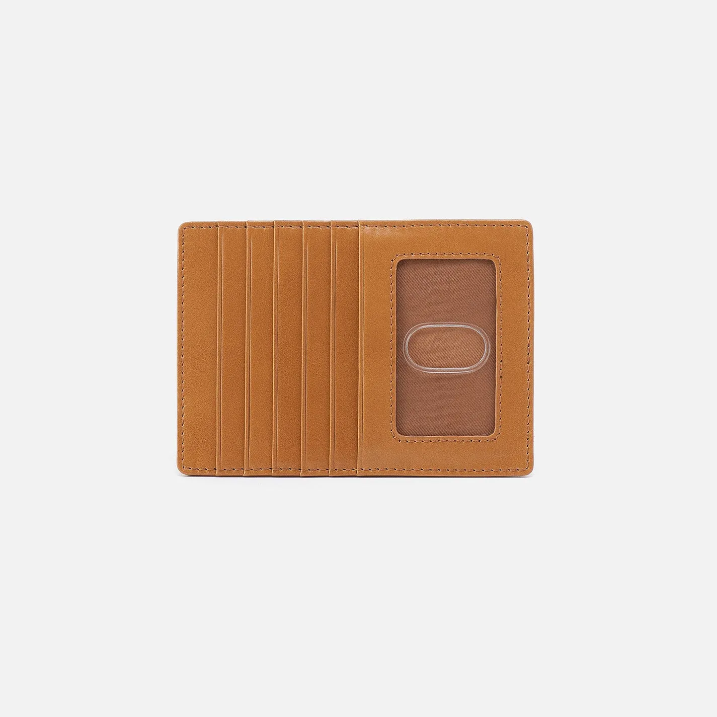 Euro Slide Card Case In Polished Leather - Natural