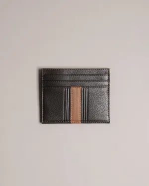 Evet Striped Card Holder Brn-Choc