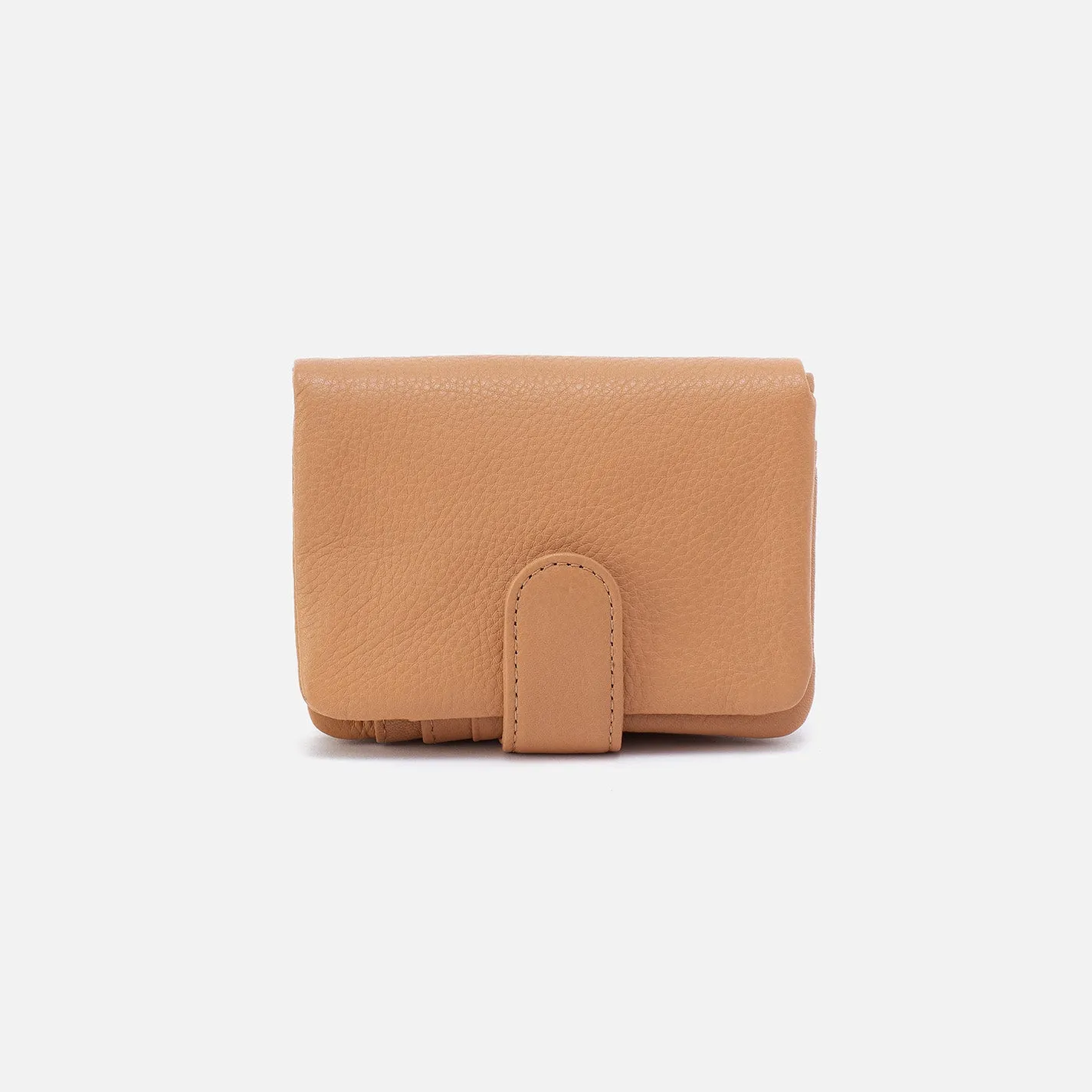 Fern Bifold Wallet In Pebbled Leather - Sandstorm