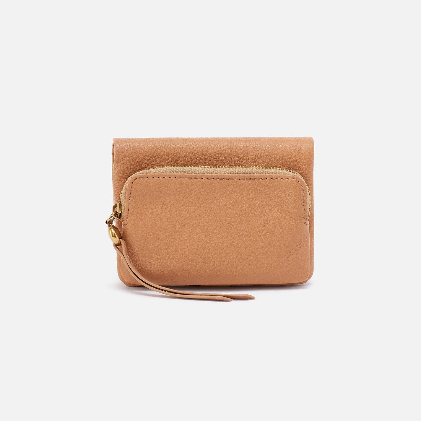 Fern Bifold Wallet In Pebbled Leather - Sandstorm