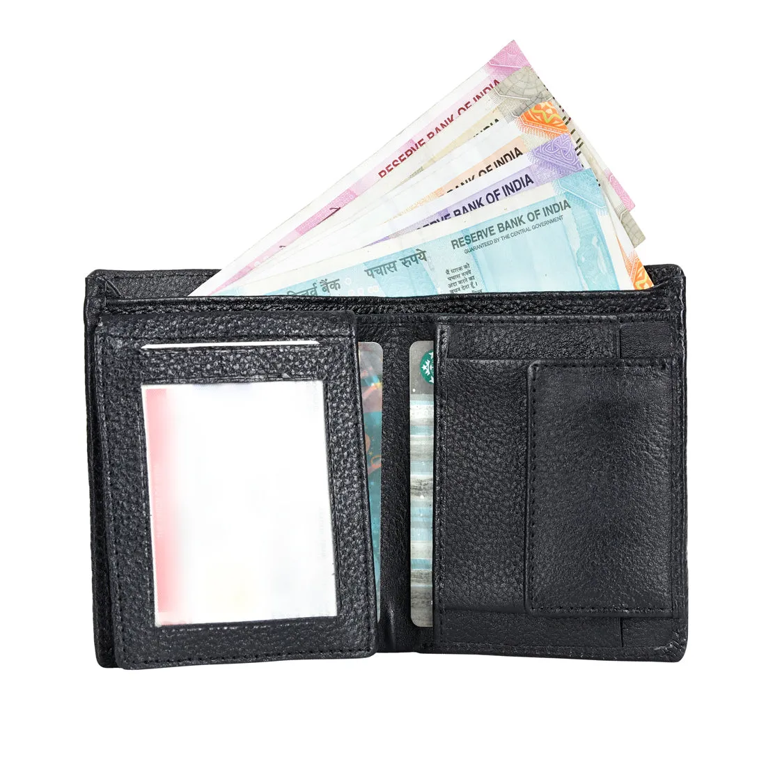 Genuine Gritty Leather Casual Wallet For Men