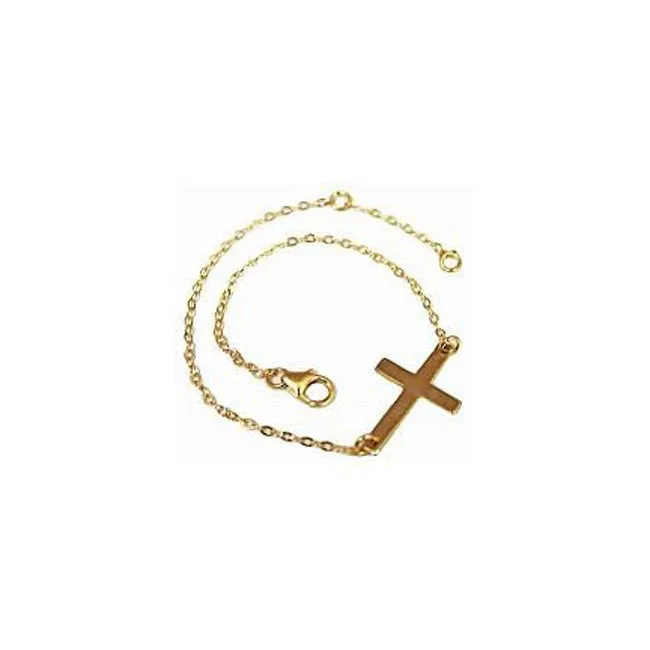 Gold Filled Sideways Cross Bracelet