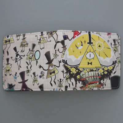 Gravity Falls Wallets Cute Cartoon Wallet For Teenager Boy Girls Leather Money Coin Bag Purse Card Holder Student Wallet 2 Fold