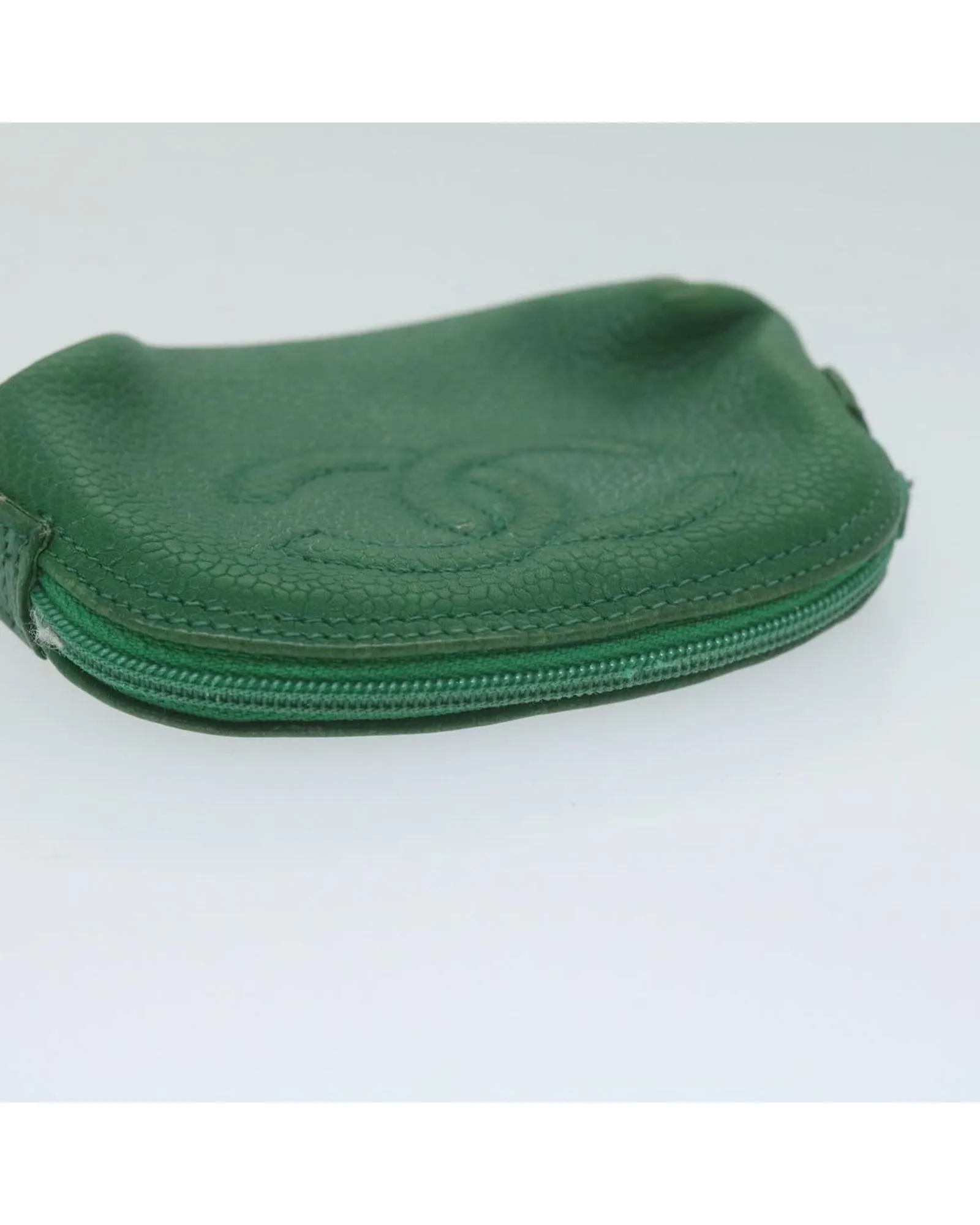 Green Caviar Skin Pouch Set with CC Logo