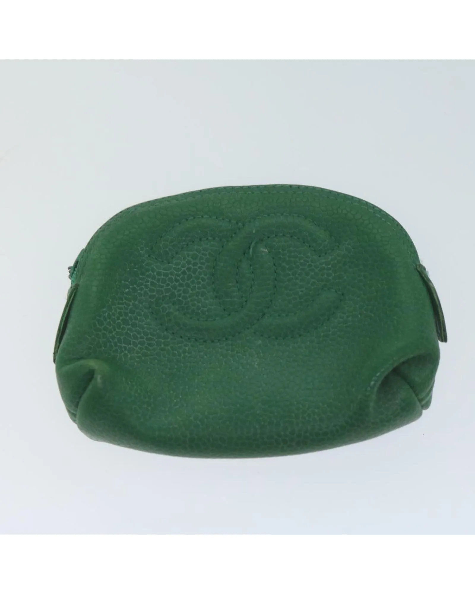 Green Caviar Skin Pouch Set with CC Logo