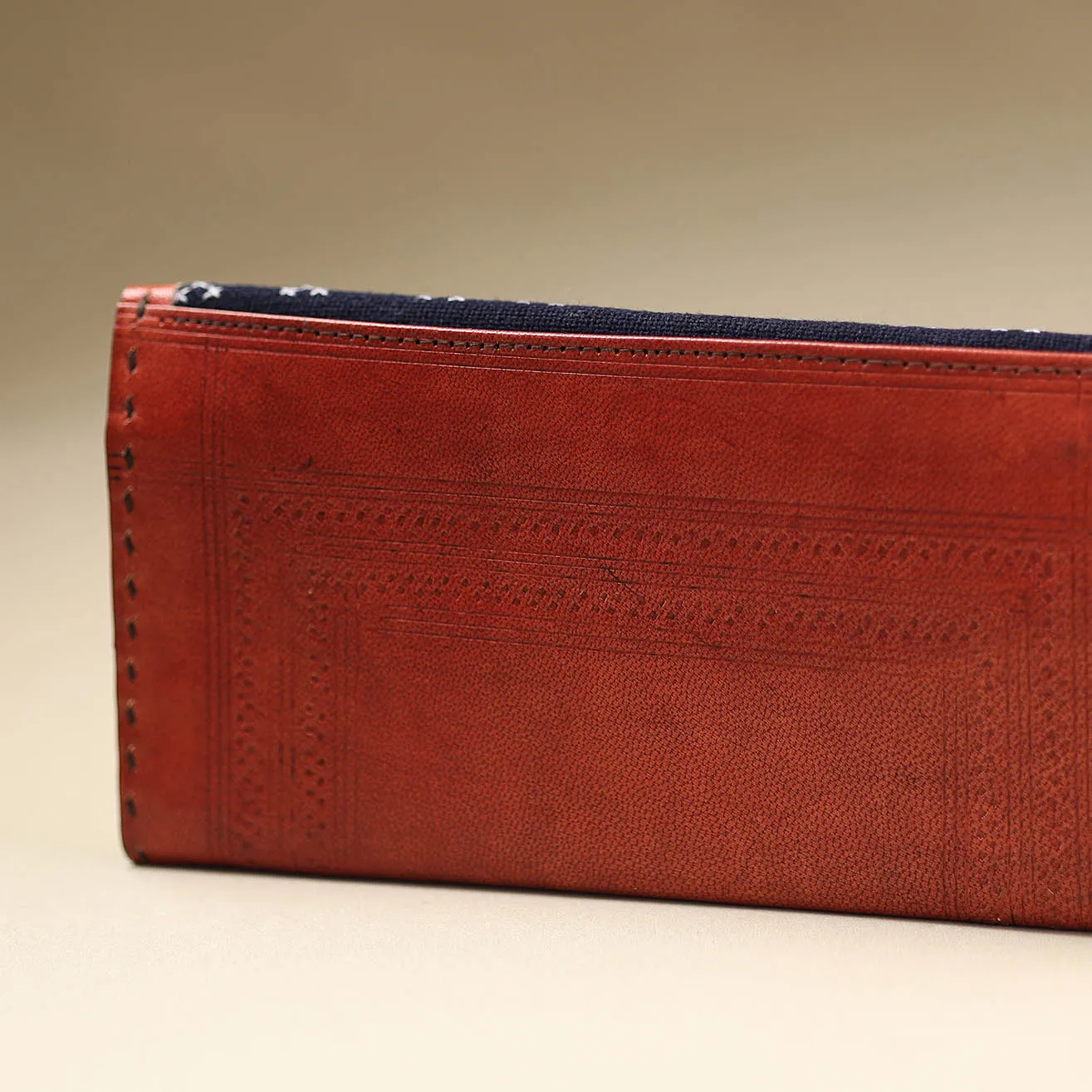 Green - Handcrafted Kutch Jat Embroidery Leather Wallet