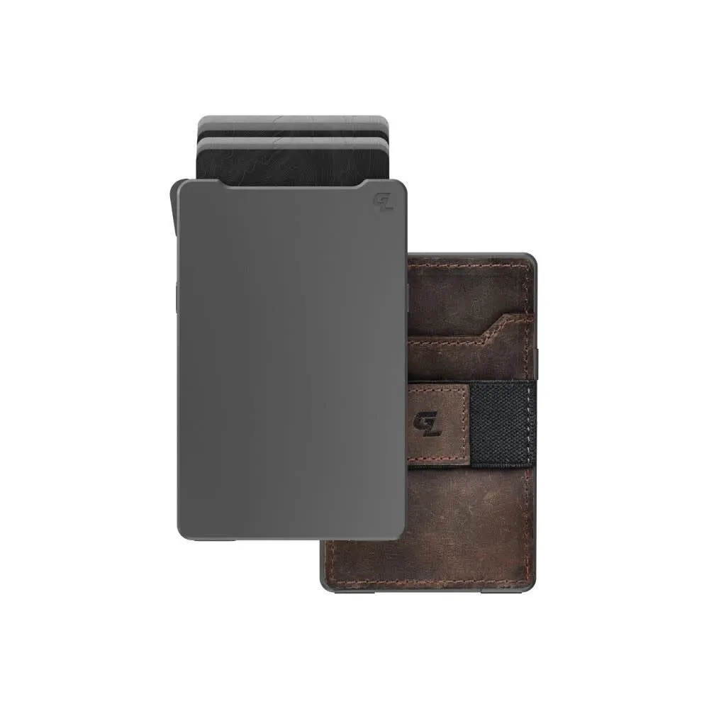 Groove Life Wallet® - Gun Metal Brown Leather