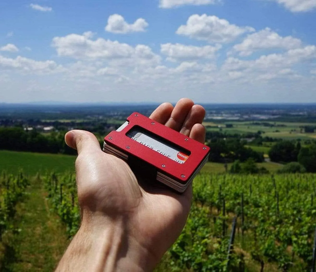 Imola Red Aluminum Minimalist Wallet