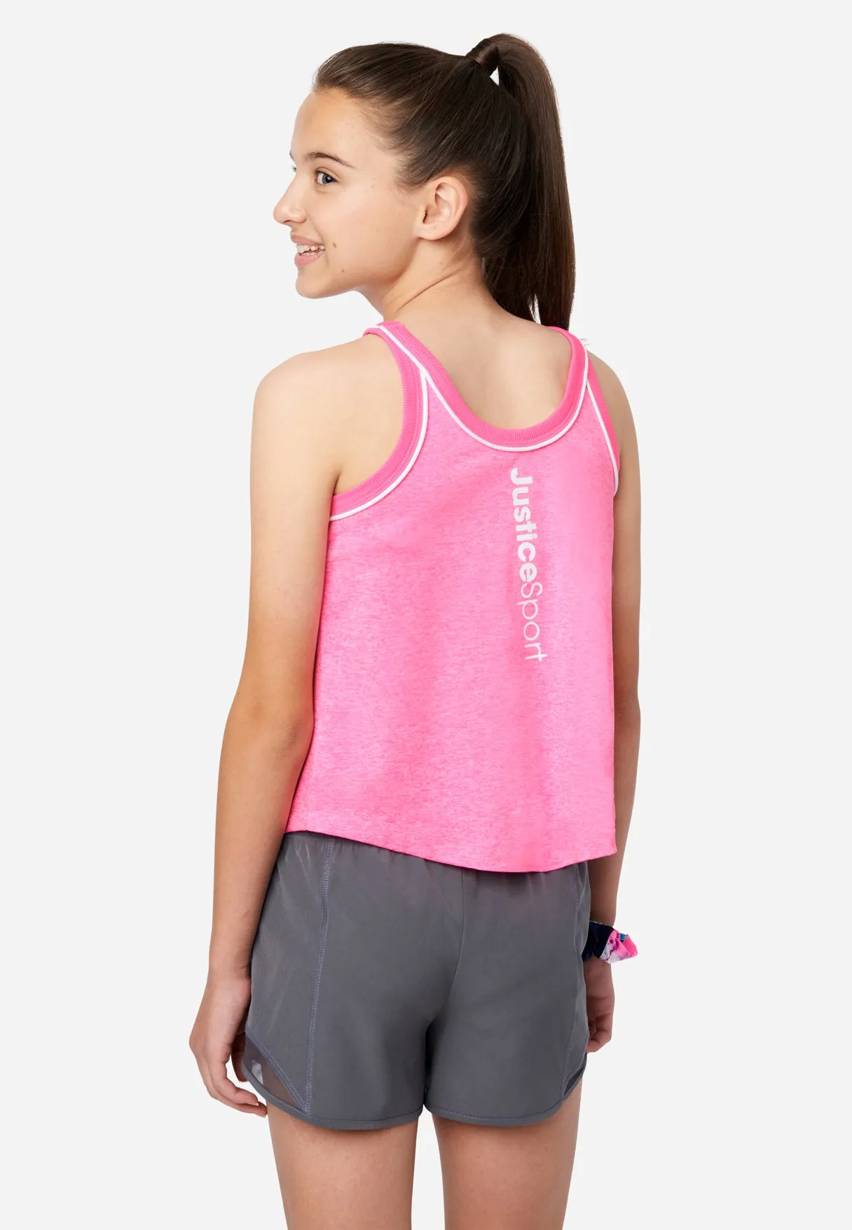 J Sport High Neck Tank with Scrunchie