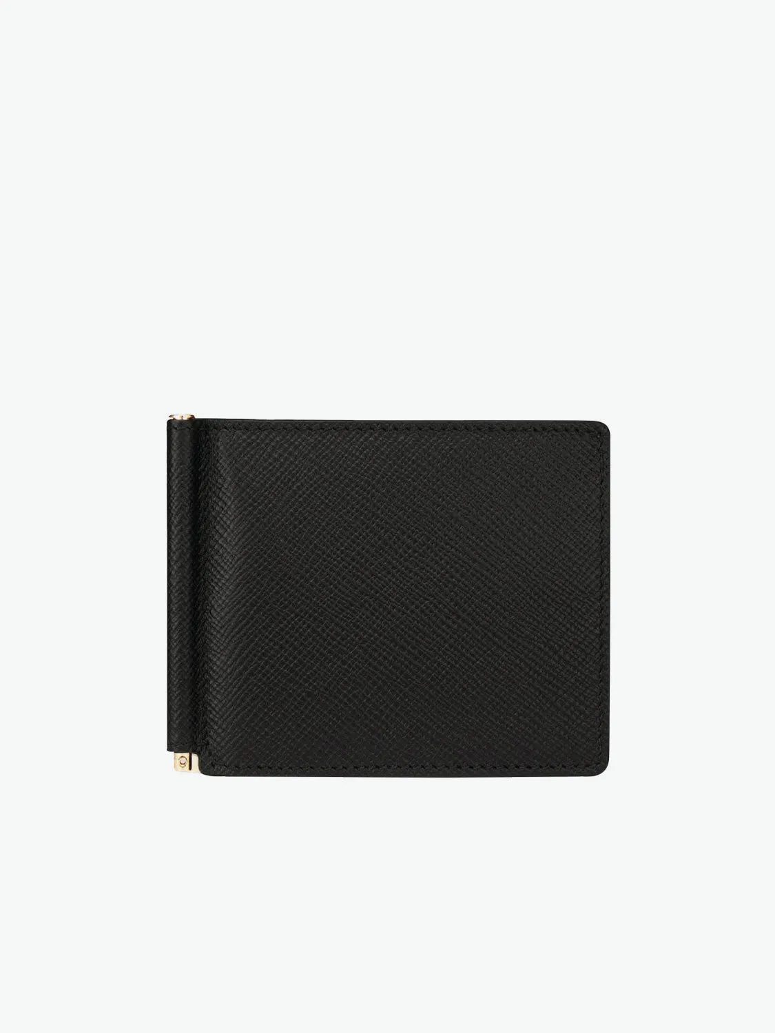 Leather Money Clip Wallet Black