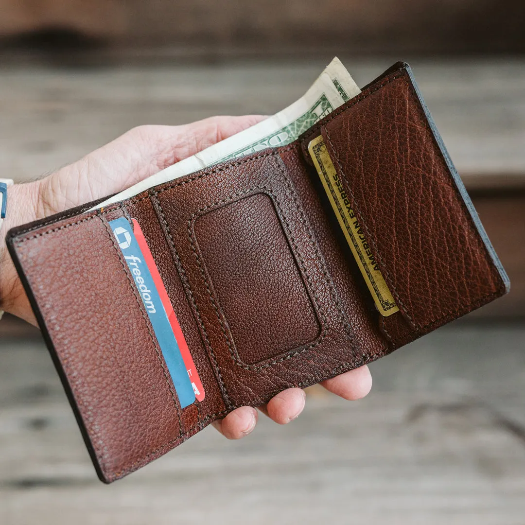 Limited Edition Roosevelt Bison Leather Trifold Wallet | Buffalo Grain