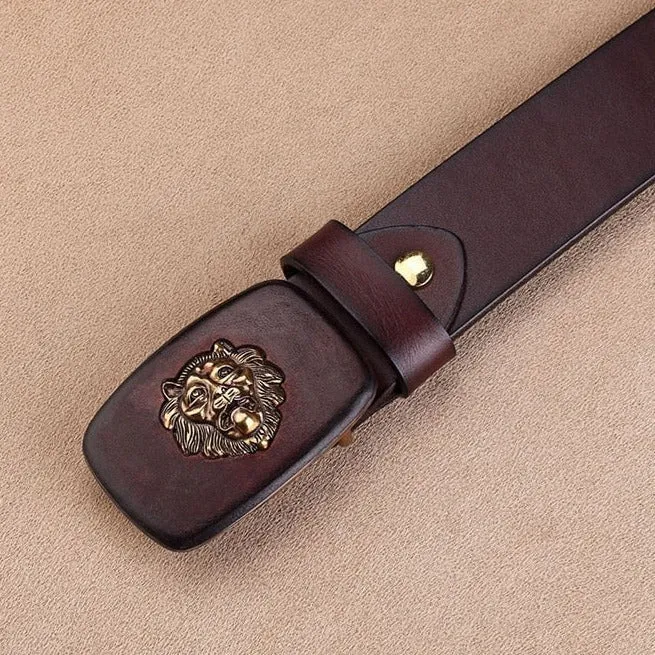 Lioness Chic Exotic Leather Alloy Belt