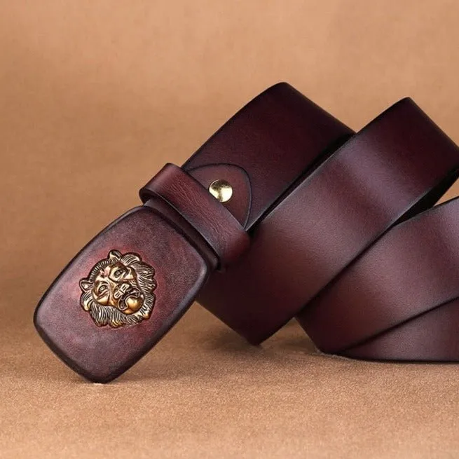 Lioness Chic Exotic Leather Alloy Belt