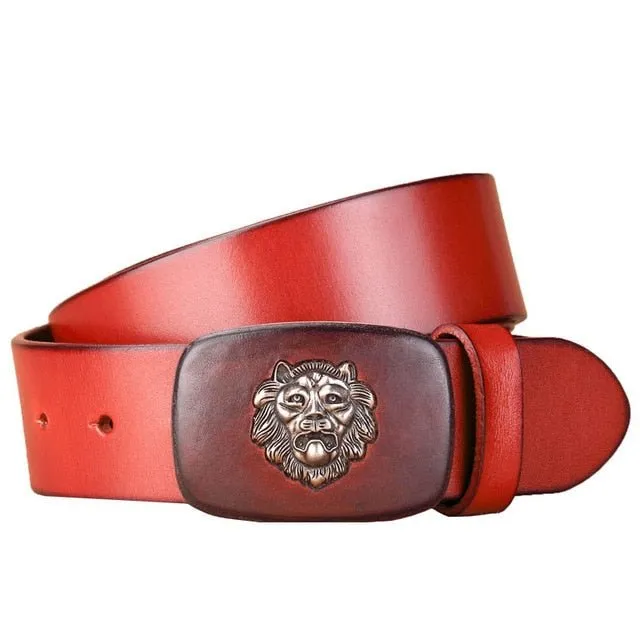 Lioness Chic Exotic Leather Alloy Belt