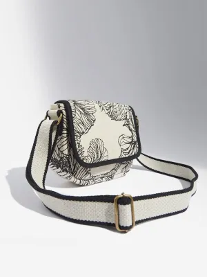 LOV Black & White Floral Sling Bag