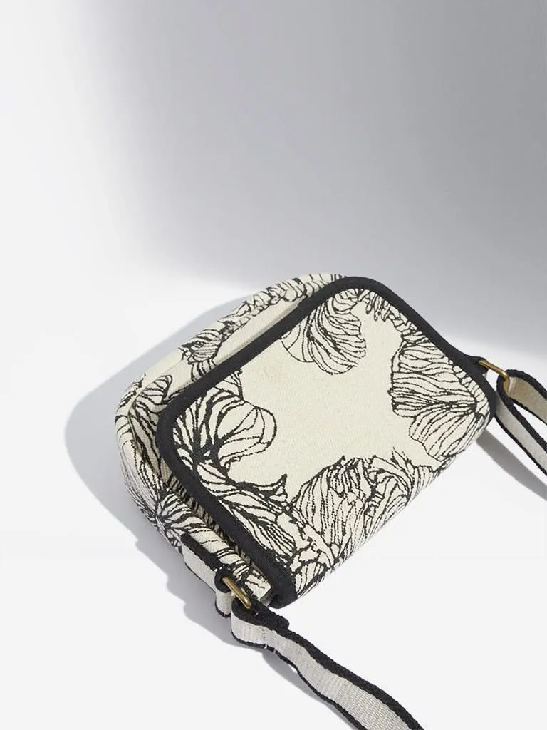 LOV Black & White Floral Sling Bag