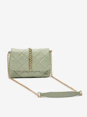 LOV Sage Quilted Gold-Chained Sling Bag