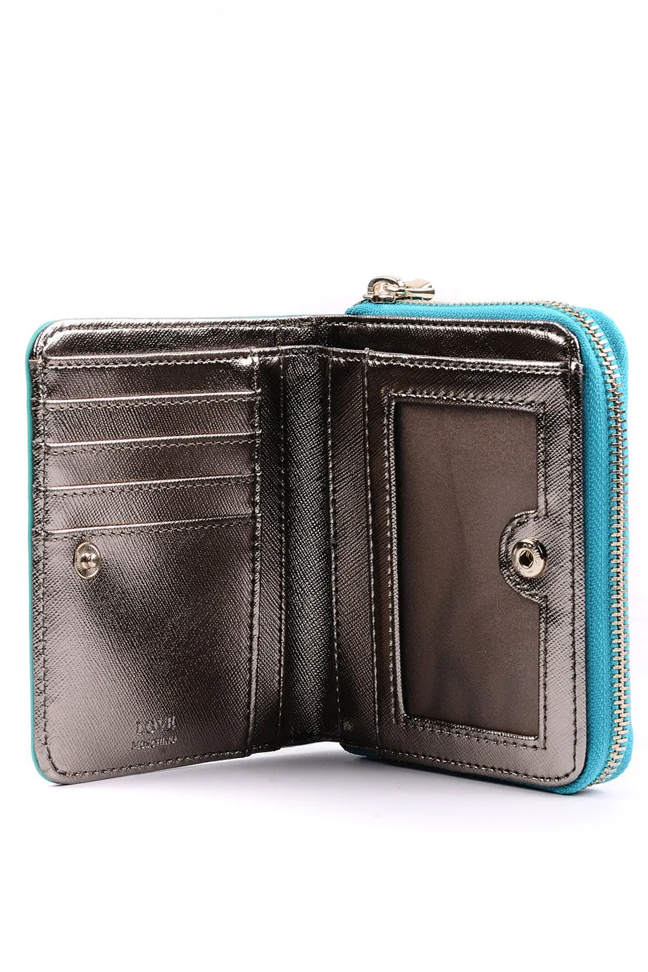 MARINE Striped Teal Medium Wallet