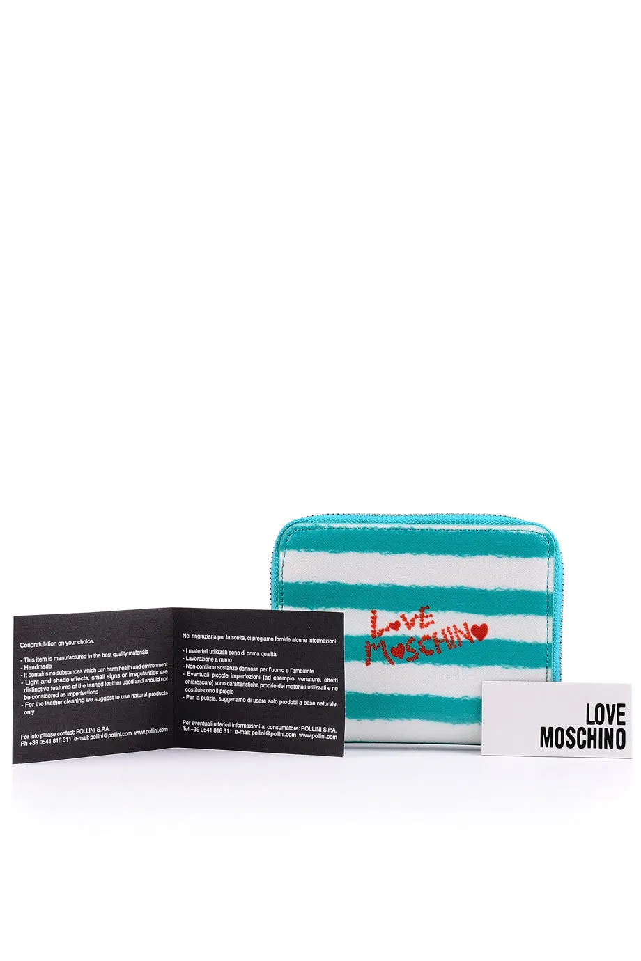 MARINE Striped Teal Medium Wallet