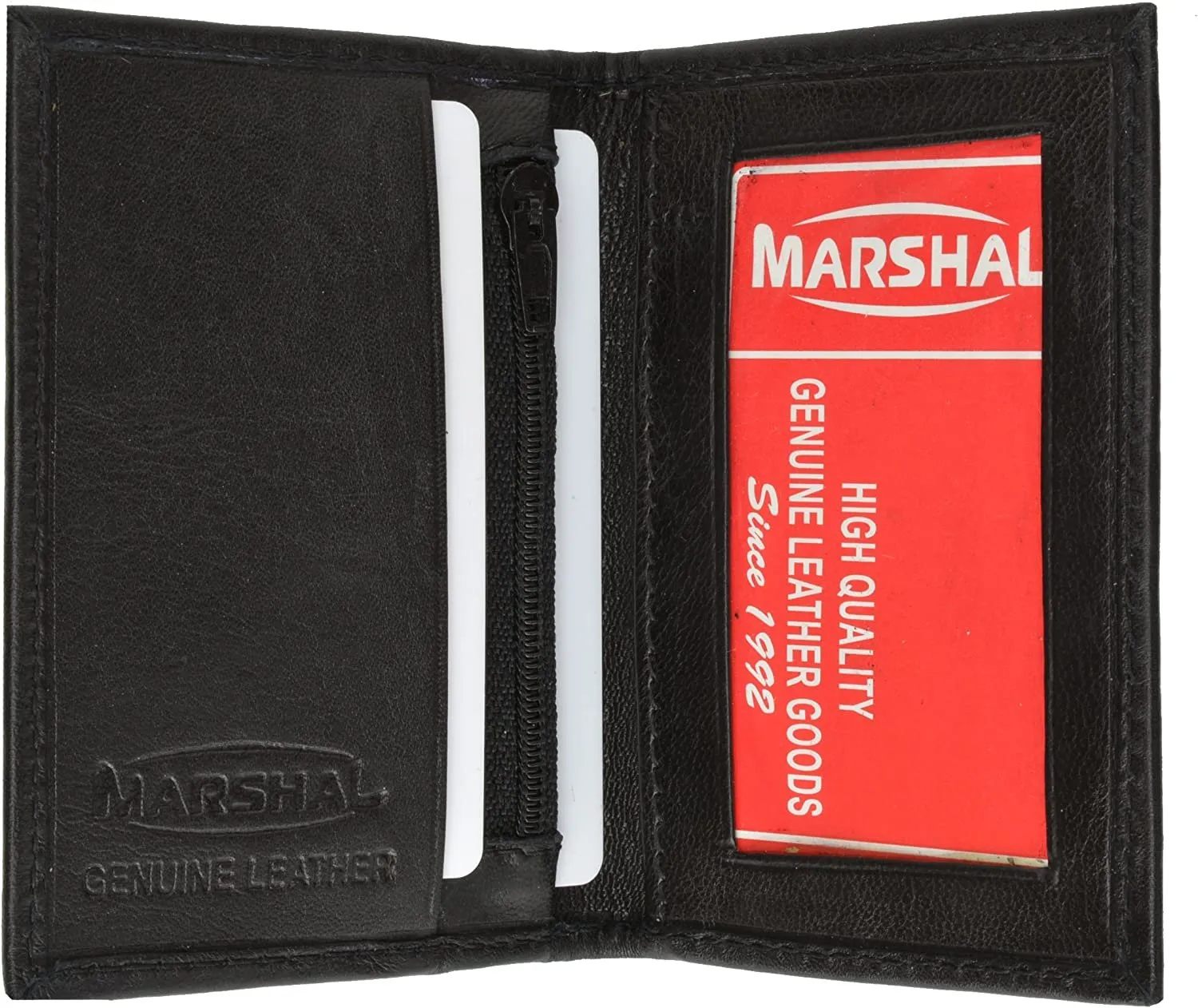 Marshal Men's Credit card Holder with Id Window and Zipper Pouch