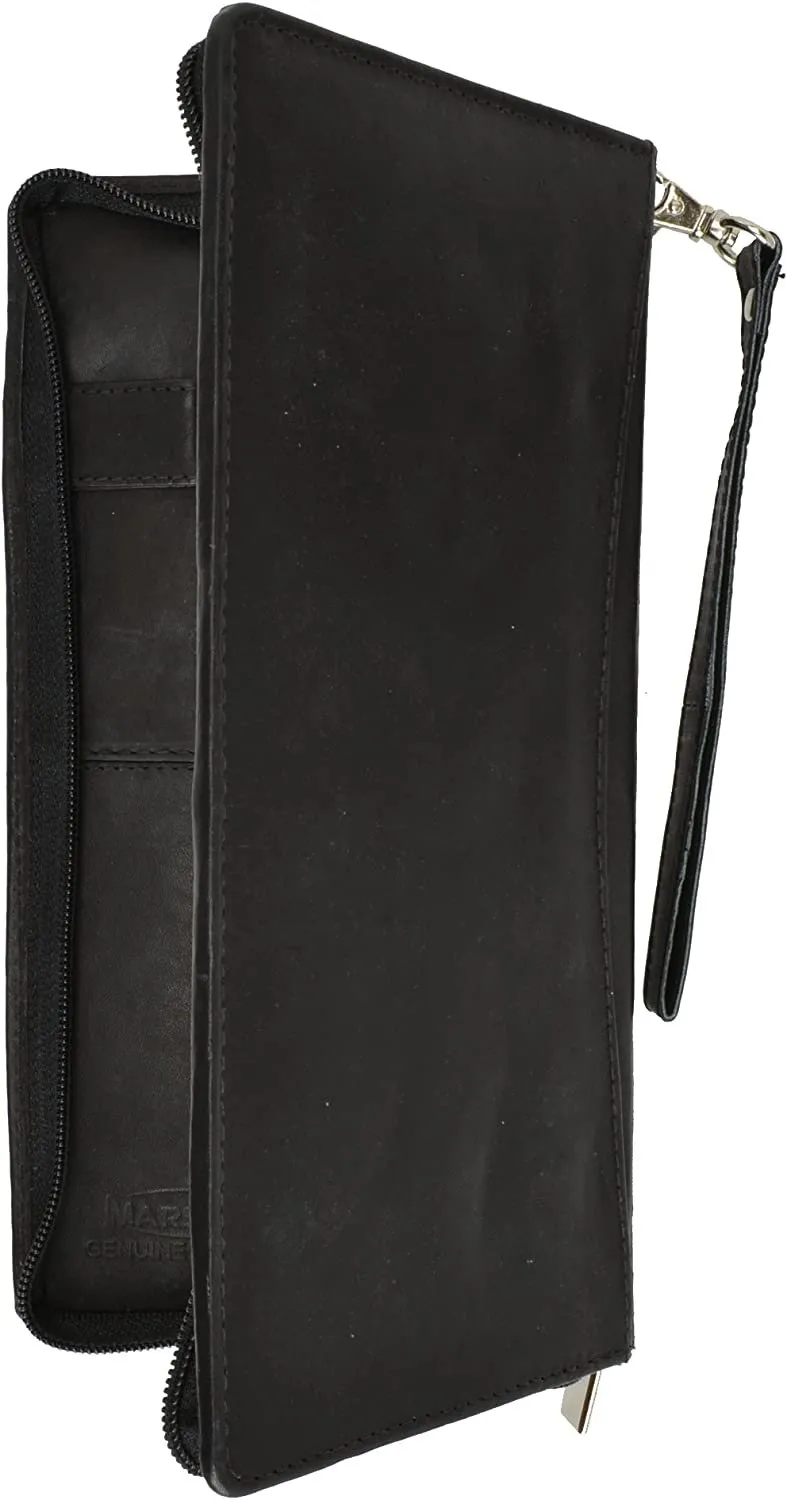 Marshal Top Grain Genuine Leather Travel Organizer Wallet Passport Holder