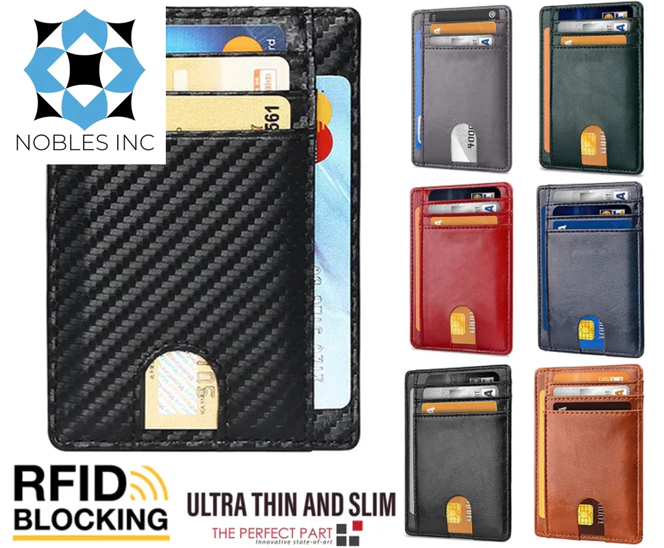 Mens Leather Slim Wallet Credit Card Holder RFID Blocking Pocket ID Money PU USA