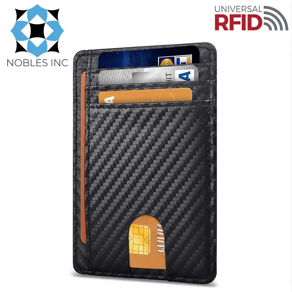 Mens Leather Slim Wallet Credit Card Holder RFID Blocking Pocket ID Money PU USA