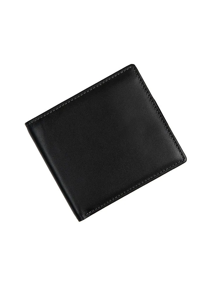 Men's Smooth Nappa Leather Bifold Wallet with RFID Blocking