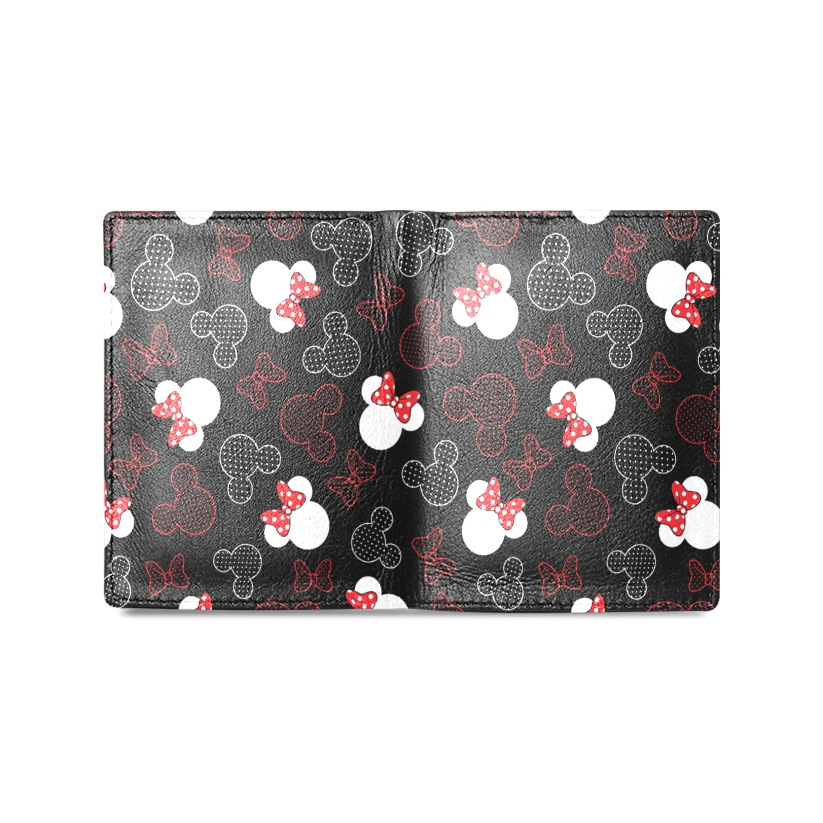 Mickey And Minnie Dots Men's Leather Wallet